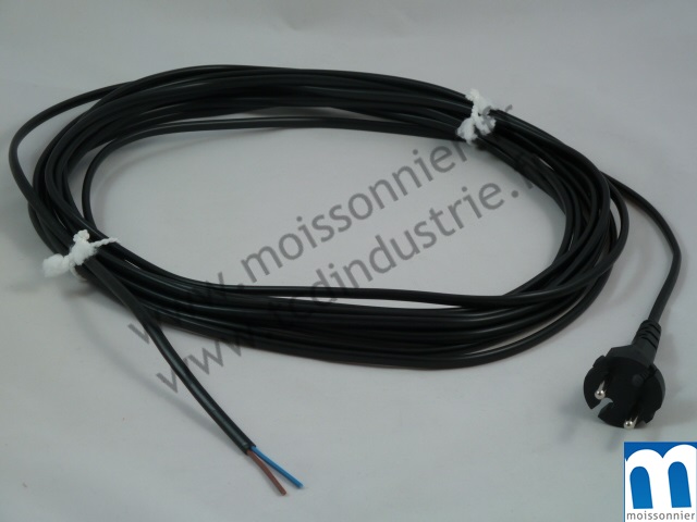 Câble enrouleur ovale noir 9 m 2x0,75 H05VVH2-F (10/16A 250V-dégainé)