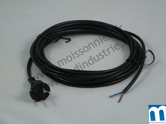 Câble enrouleur noir 6 m 2x0,75  H05VV-F