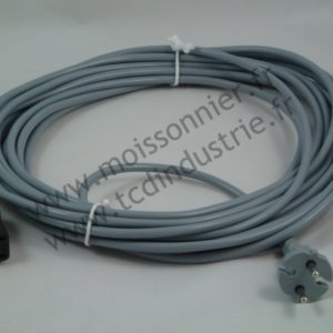 Câble NILFISK GS80, ZEF 10, gris 10 m 2x1,0 H05VV-F (avec 2 ergots)