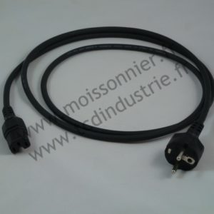 Cordon bipolaire + terre noir 2 m 3x1,00 H05RR-F ésitant ā la chaleur