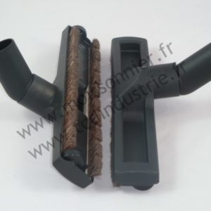 Brosse parquet ø35 mm avec roulettes en crin de cheval 30 cm