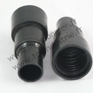 Embout vissant 51 mm, sortie 38 mm int. coté poignée tube