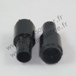 Embout vissant droit pivotant ø ext. 32 mm sur flexible ø 32 mm