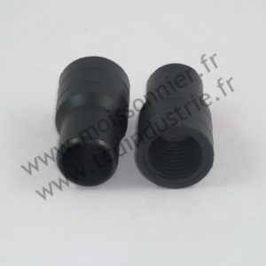 Embout vissant 38 mm antistatique sur flexible ø38 mm int. et ø45 mm