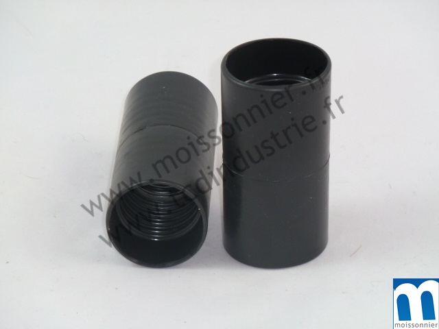 Manchon B360 PVC noir vissant sur 2 tuyaux de ø 32 mm intérieur