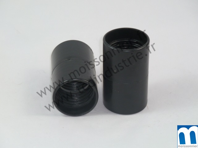 Manchon B361 PVC noir vissant sur 2 tuyaux de ø 38 mm intérieur